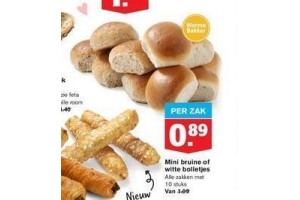 mini bruine of witte bolletjes