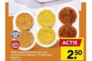 deen gepaneerde kipburgers