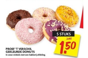 proef t verschil gekleurde donuts