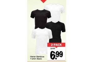 heren bamboe t shirt basic 2 pack