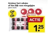 aviateur hart cakejes en roze mergpijpjes