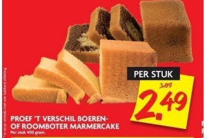 proef t verschil boeren of roomboter marmercake