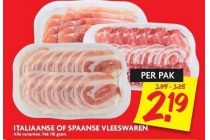 italiaanse of spaanse vleeswaren