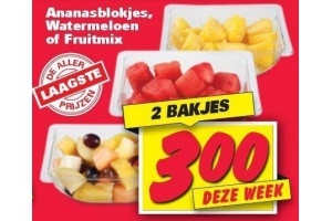 ananasblokjes watermeloen of fruitmix