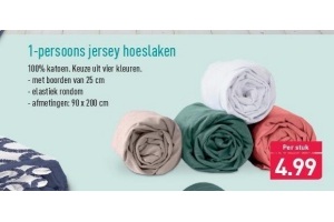 1 persoons jersey hoeslaken