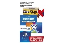 kluscadeau decathlon vvv cadeaukaart of playstation giftcard