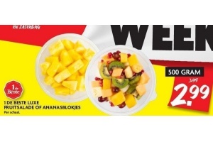 1 de beste luxe fruitsalade of ananasblokjes