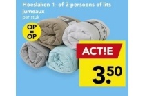 hoeslaken 1 of 2 persoons o flits jumeaux