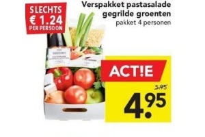 verspakket pastasalade gegrilde groente