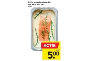 deen ovenschotel zalmfilet met witte wijn saus