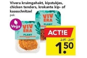 vivera kruimgehakt kipstukjes chicken tenders krokante kip of kaasschnitzel