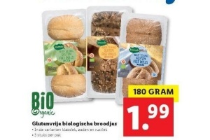 glutenvrije biologische broodjes