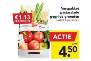 verspakket pastasalade gegrilde groenten