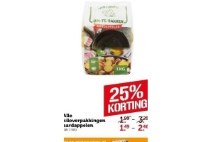 alle kiloverpakkingen aardappelen 1 kilo