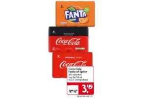 coca cola en fanta tray 8 stuks