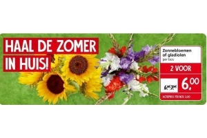 zonnebloemen of gladiolen