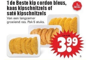 1 de beste kip cordon bleus kaas kipschnitzels of sate kipschnitzels