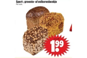 sport groente of volkorenbonkje