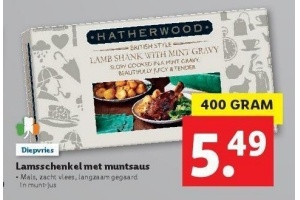 lamsschenkel met muntsaus