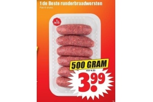 1 de beste actie runderbraadworst 6 stuks