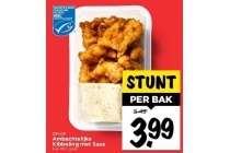 ambachtelijke kibbeling met saus