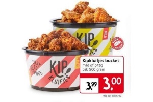 kipkluifjes bucket 500 gram