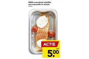 deen ovenschotel zalmfilet met mozzarella en tomaat