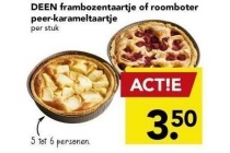 deen frambozentaartje of roomboter peer karameltaartje