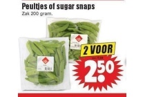 peultjes of sugar snaps