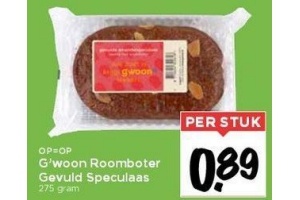 g woon roomboter gevuld speculaas
