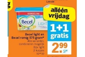 becel light en becel romig 575 gram