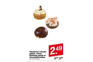 hazelnoot schuimgebak creme kletskop gebak of chocolade bollen