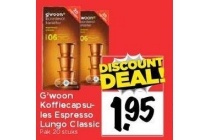 g woon koffiecapsules espresso lungo classic