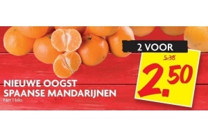 nieuwe oogst spaanse mandarijnen