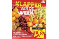 pitloze witte of rode druiven gele kiwi s of kakifruit