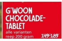 g woon chocoladetablet