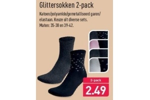 glittersokken 2 pack aldi