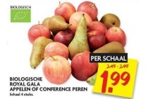 biologische royal gala appelen of conference peren