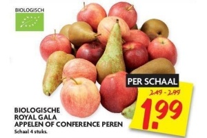 biologische royal gala appelen of conference peren