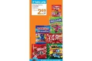 alle a merk uitdeelsnoep en chocolade