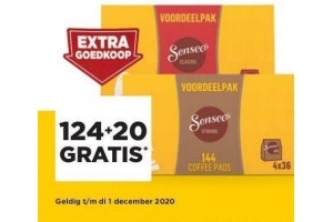 senseo voordeelpak nu 124 20 stuks