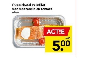 ovenschotel zalmfilet met mozzerella en tomaat