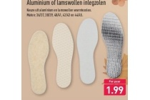 aluminium of lamswollen inlegzolen