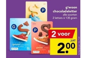 g woon chocoladeletter