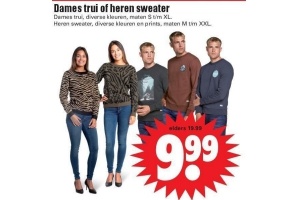 dames trui of heren sweater