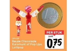 reuze chocolade euromunt of pop ups lollipop
