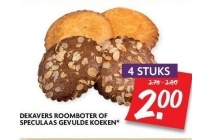 dekavers roomboter of speculaas gevulde koeken