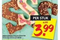 ambachtelijke chocoladeletter
