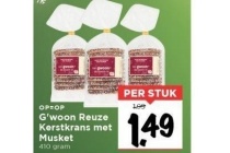 g woon reuze kerstkrans met musket