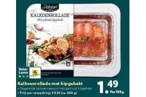 kalkoenrollade met kipgehakt